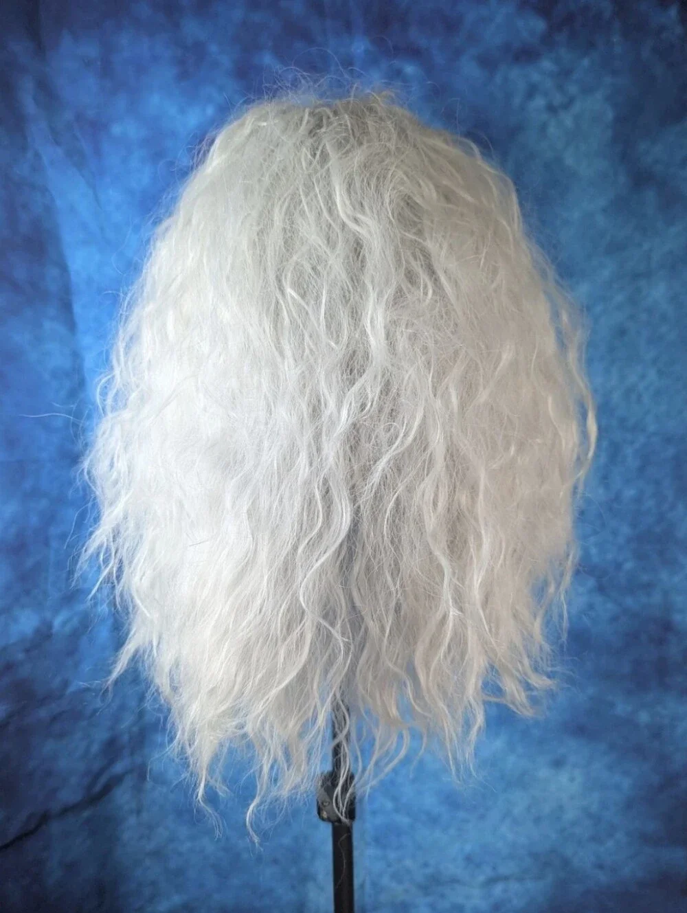 Witchy White Grey Synthetic Wig Mid-Length Adjustable Cap NIB